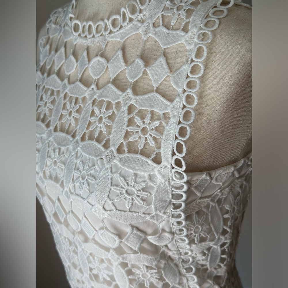 Lulu's White Crochet Sheath Mini Dress - Picture 9 of 14
